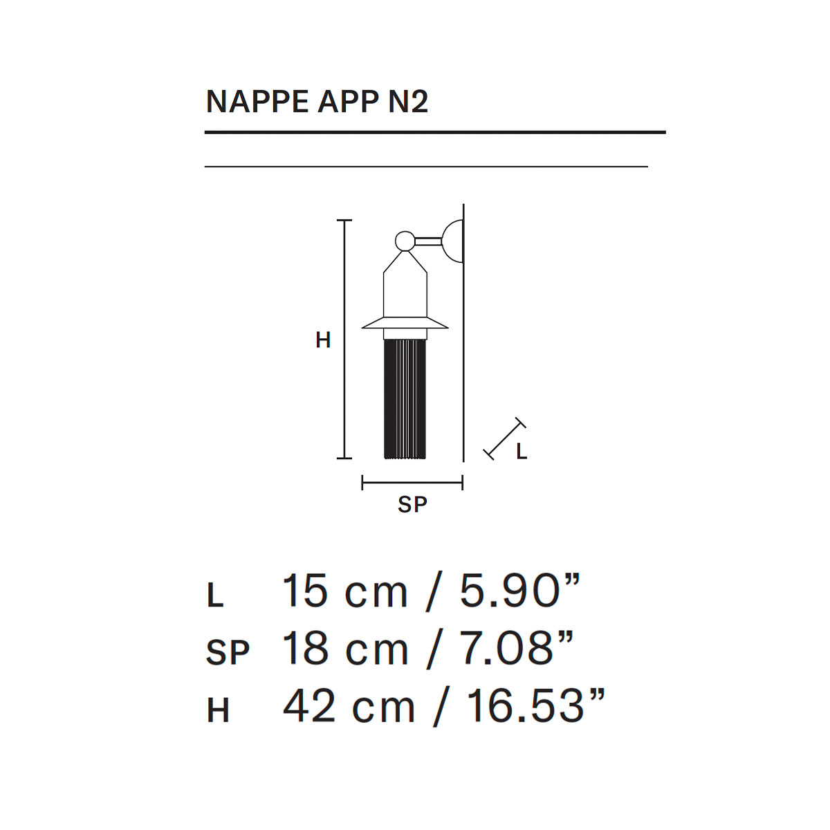 Nappe App N2 Wandleuchte, B: 15 cm, H: 42 cm, Weiß matt Nappe App N2 Wandleuchte, B: 15 cm, H: 42 cm, Mehrfarbig warm