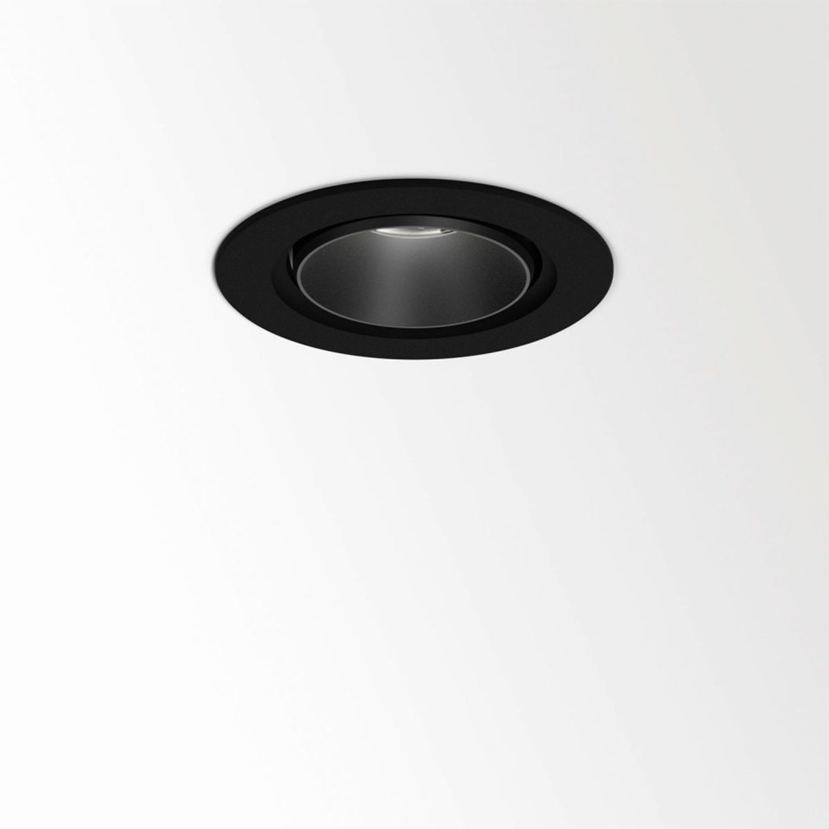 DeltaLight PLAT-OH! 93036 Einbaustrahler, Ø: 8,2 cm, Schwarz, Warmweiß 3000K, 36° Schwarz 3000K Modern & neutral – hochwertige für Flur, Abstrahlwinkel 36°