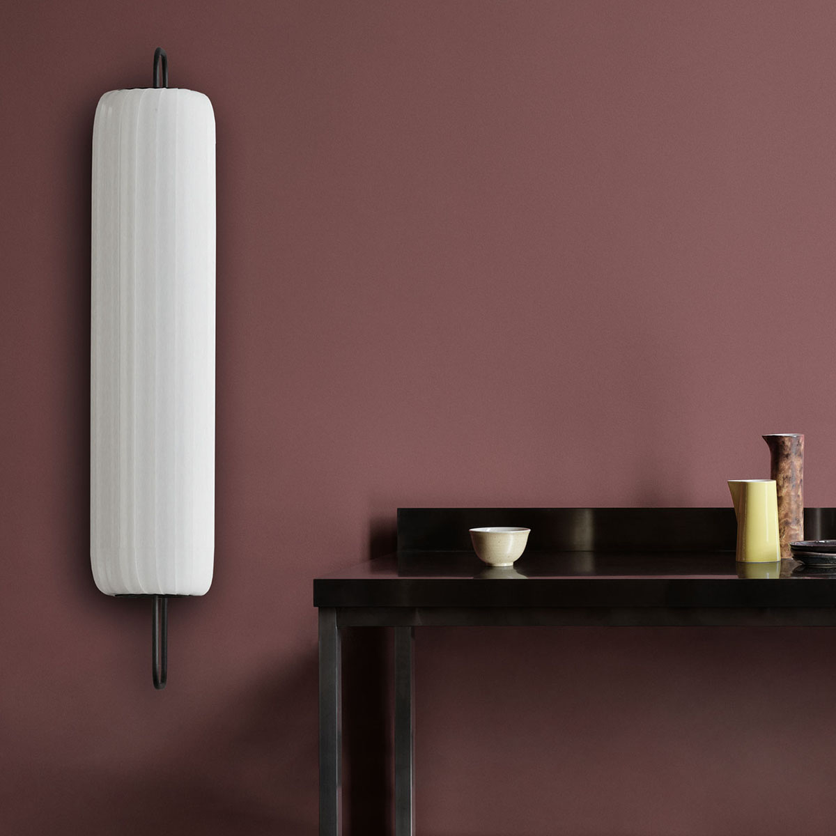TR37 Wandleuchte, PC / Vliesstof, Ø: 25 cm, H: 142 cm