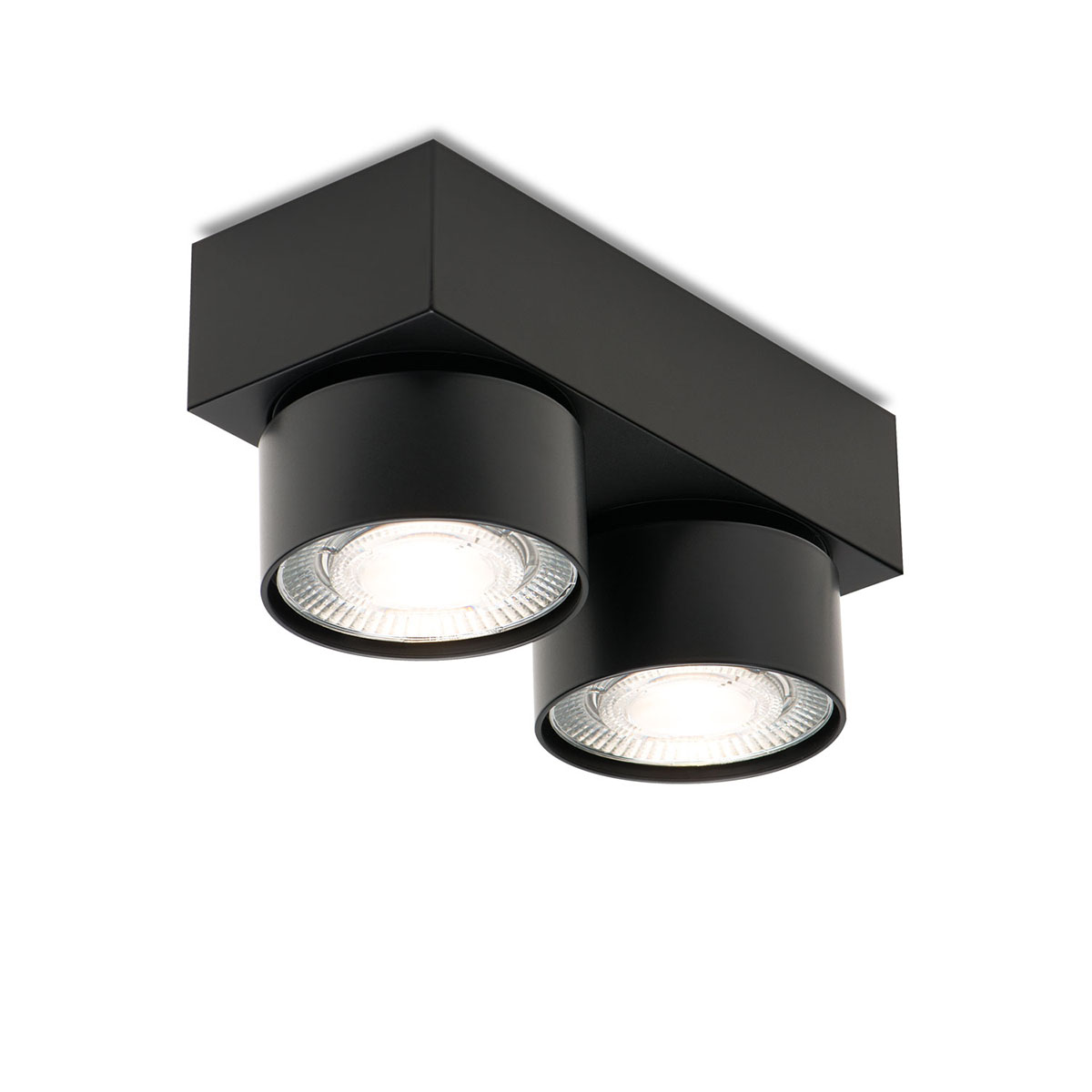 Wittenberg 4.0, wi4-ab-2e Aufbaustrahler, Schwarz matt, Extra-Warmweiß 2700K, Spot 12°, Phase Cut Wittenberg 4.0, wi4-ab-2e Aufbaustrahler, Schwarz matt, Warmweiß 3000K, Flood 38°, Bluetooth
