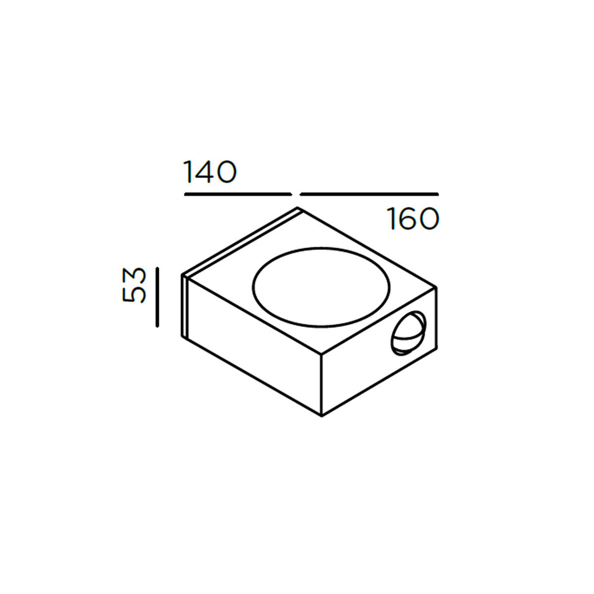 luci control Wandleuchte mit Bewegungsmelder H: 5,3 cm, T: 16 cm, Anthrazit luci control Wandleuchte mit Bewegungsmelder H: 5,3 cm, T: 16 cm, Deep Black