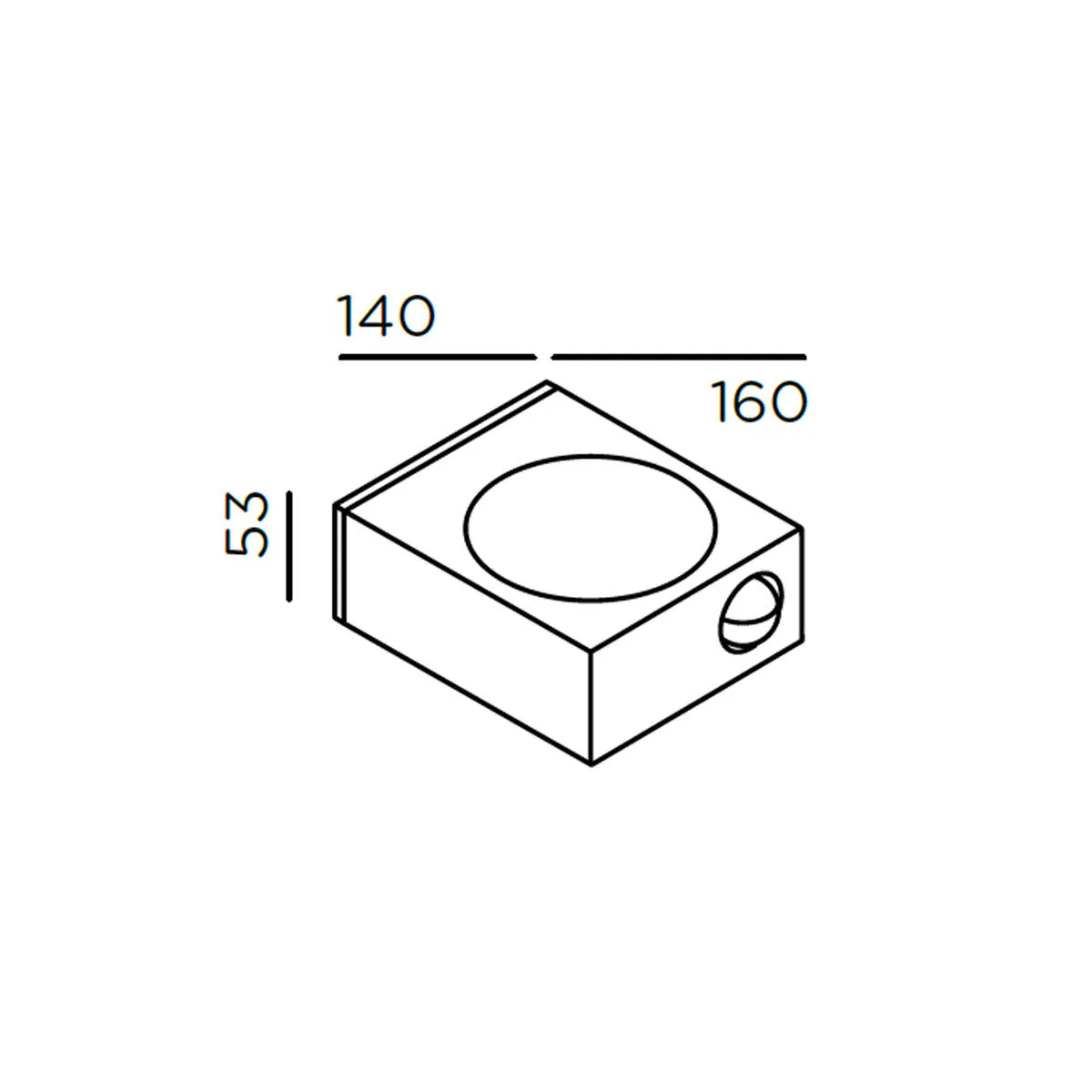 luci control Wandleuchte mit Bewegungsmelder H: 5,3 cm, T: 16 cm, Deep Black