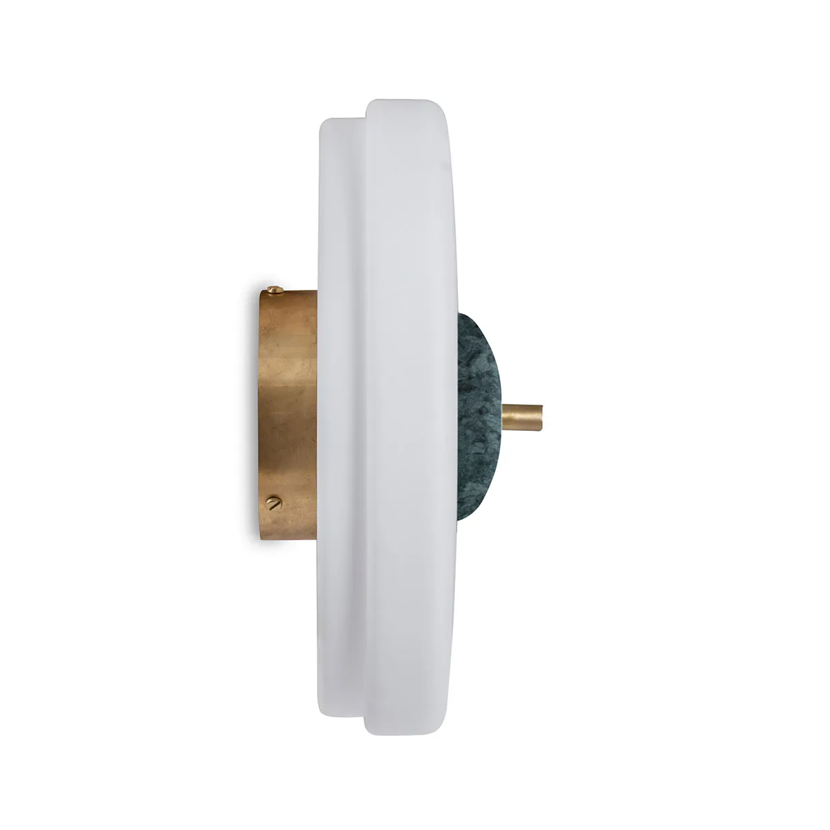 poliertes Messing und Glas und Marmor Leuchte von Bert Frank – Trave Wandlampe, Ø: 30 cm, Grün, moderne Eleganz, gleichmäßige Beleuchtung