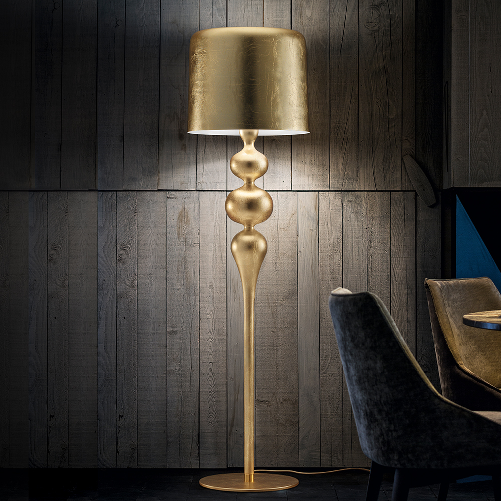 Eva STL3+1 Stehleuchte, H: 180 cm, Blattgold Eva STL3+1 Stehleuchte, H: 180 cm, Blattgold