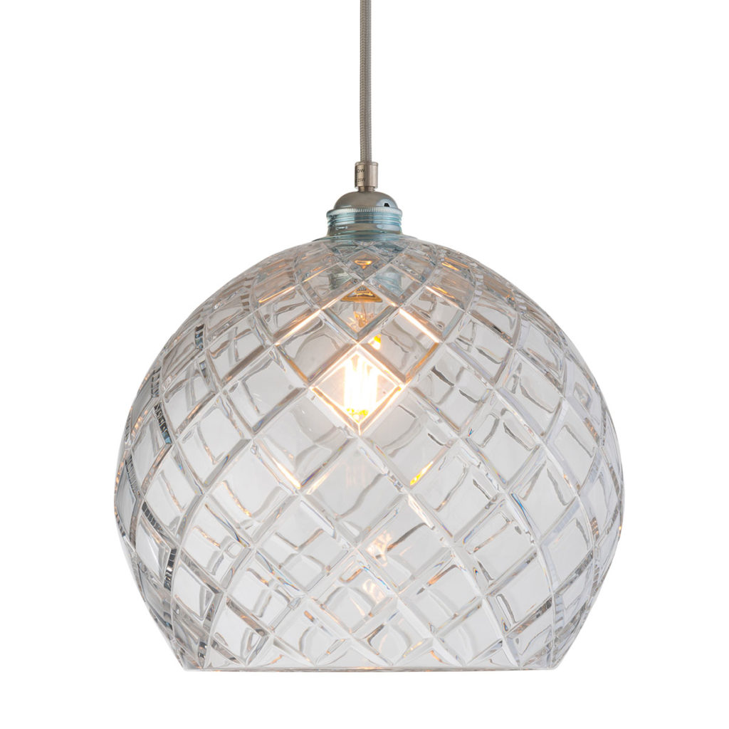 Ebb & Flow Rowan Pendelleuchte Crystal L Ø 28 cm Rowan Pendelleuchte Crystal L Ø 28 cm, Silber, Medium Check Silber Pendelleuchten – exklusive Designerlampe, stimmungsvolles Licht für Schlafzimmer