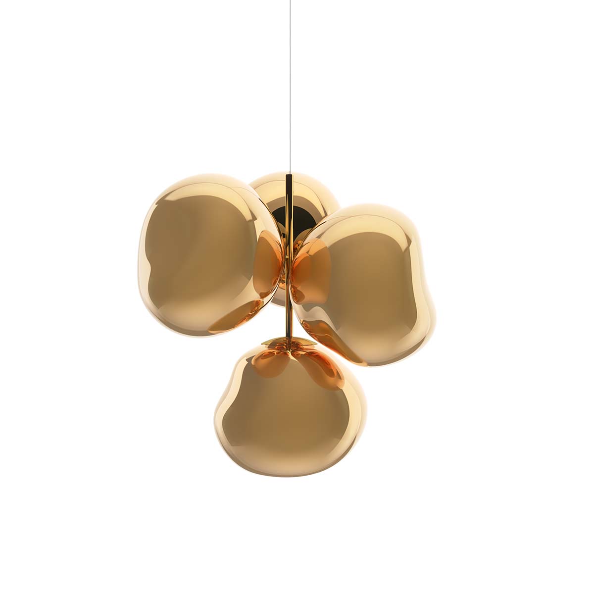 Tom Dixon Melt Small LED Chandelier, 4-flammig, Kupfer, Gold, B: 98 cm, H: 103 cm