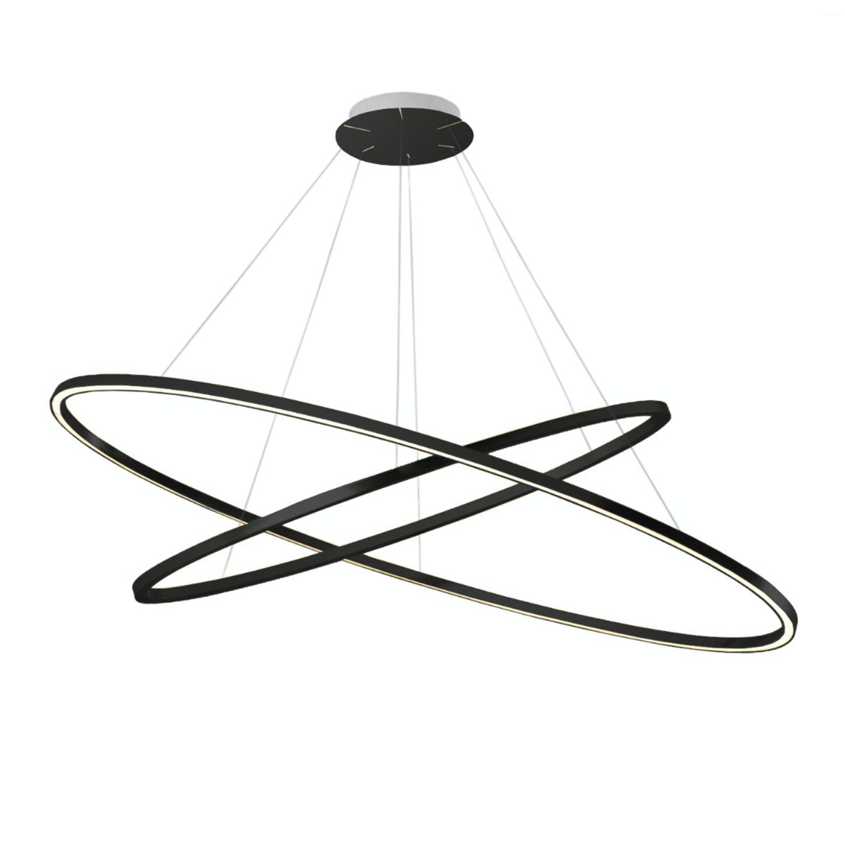 Ellisse Double Pendelleuchte, L: 135 cm, Schwarz, Extra-Warmweiß 2700K