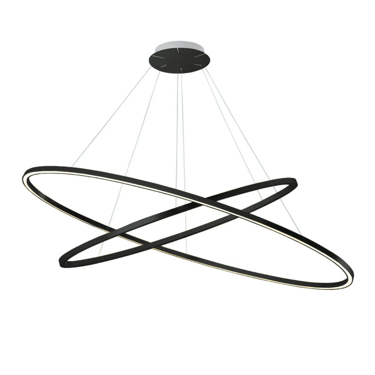 Ellisse Double Pendelleuchte, L: 135 cm, Schwarz, Extra-Warmweiß 2700K