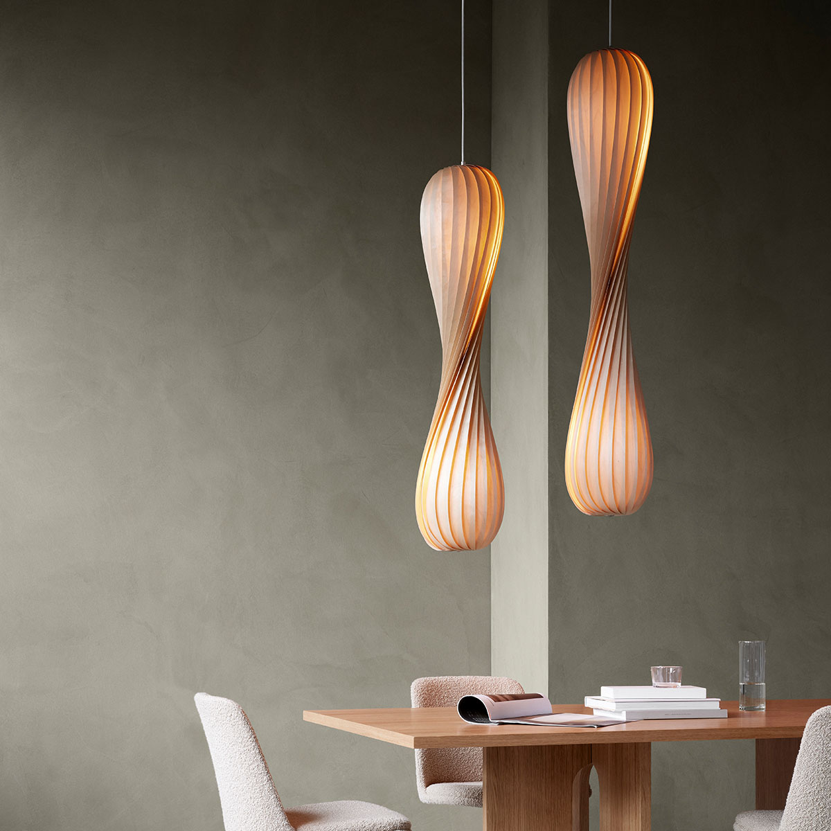 TR7 Pendelleuchte, Birke Natur, Ø: 25 cm, H: 112 cm