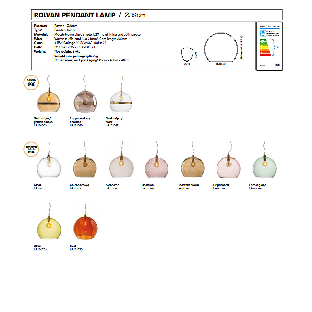 Rowan Pendelleuchte XL Ø 39 cm, Ivy Green, Gold Rowan Pendelleuchte XL Ø 39 cm, Chameleon, Gold