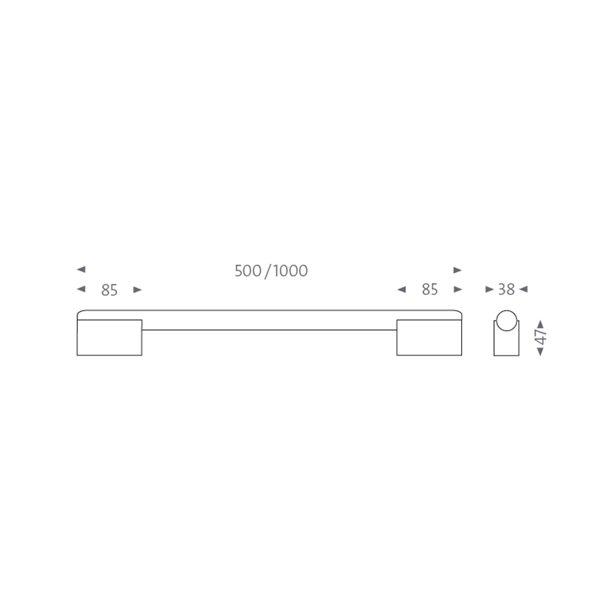 Mawa Linestra 8 Wandleuchte, H: 50 / 100 cm, Fassung ohne Leuchtmittel Wandleuchte – präziser Lichtkegel, dezente Optik, geeignet für Treppenhaus