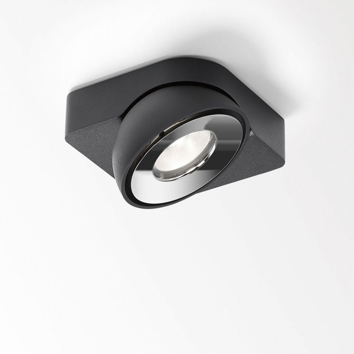 TWEETER M ON 1 93050 DIM8 Aufbaustrahler, L: 12,8 cm, B: 12,8 cm, Schwarz & Chrom, Warmweiß 3000K, 50°