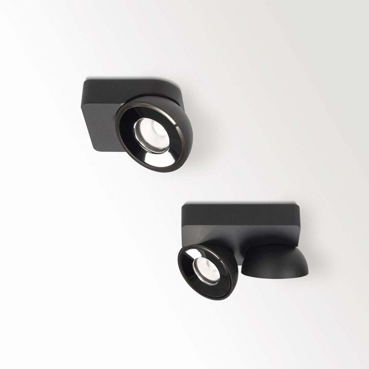 TWEETER M ON 1 92733 DIM8 Aufbaustrahler, L: 12,8 cm, B: 12,8 cm, Schwarz & Chrom, Extra-Warmweiß 2700K, 33° TWEETER M ON 1 93050 DIM8 Aufbaustrahler, L: 12,8 cm, B: 12,8 cm, Weiß, Warmweiß 3000K, 50°