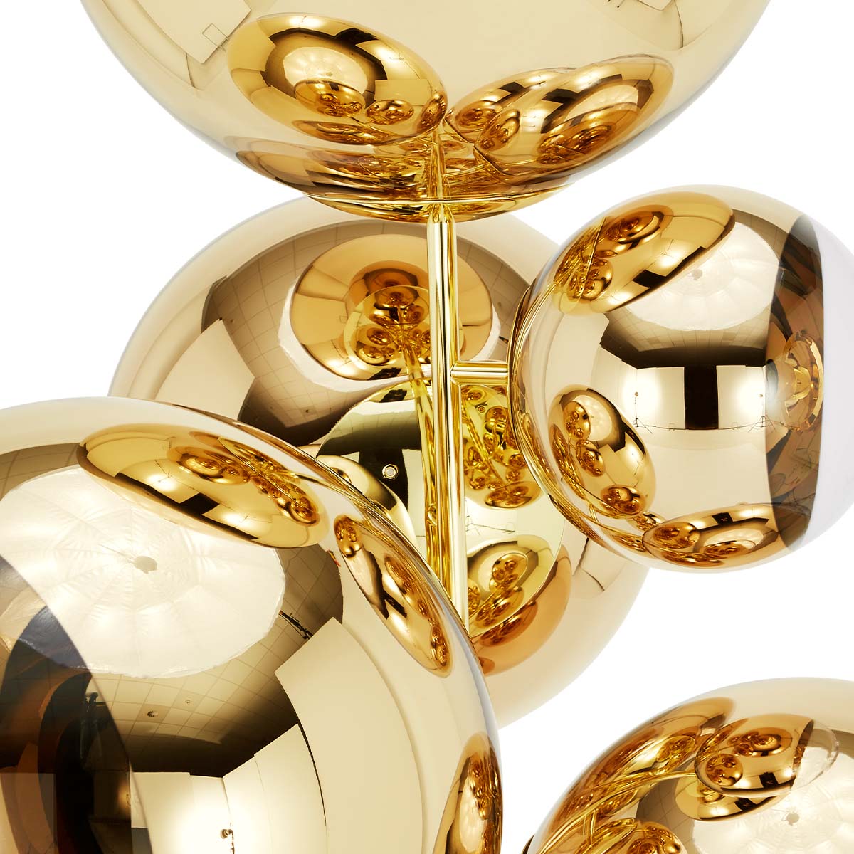 Tom Dixon Mirror Ball Chandelier LED Stehleuchte, H: 181,5 cm, Silber