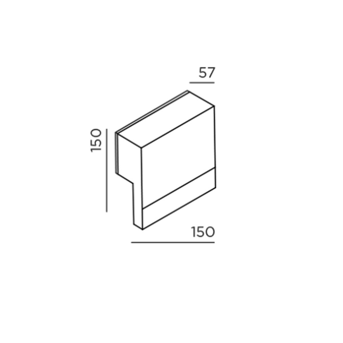 li.2 Wandleuchte, H: 15 cm, T: 5,7 cm, Deep Black