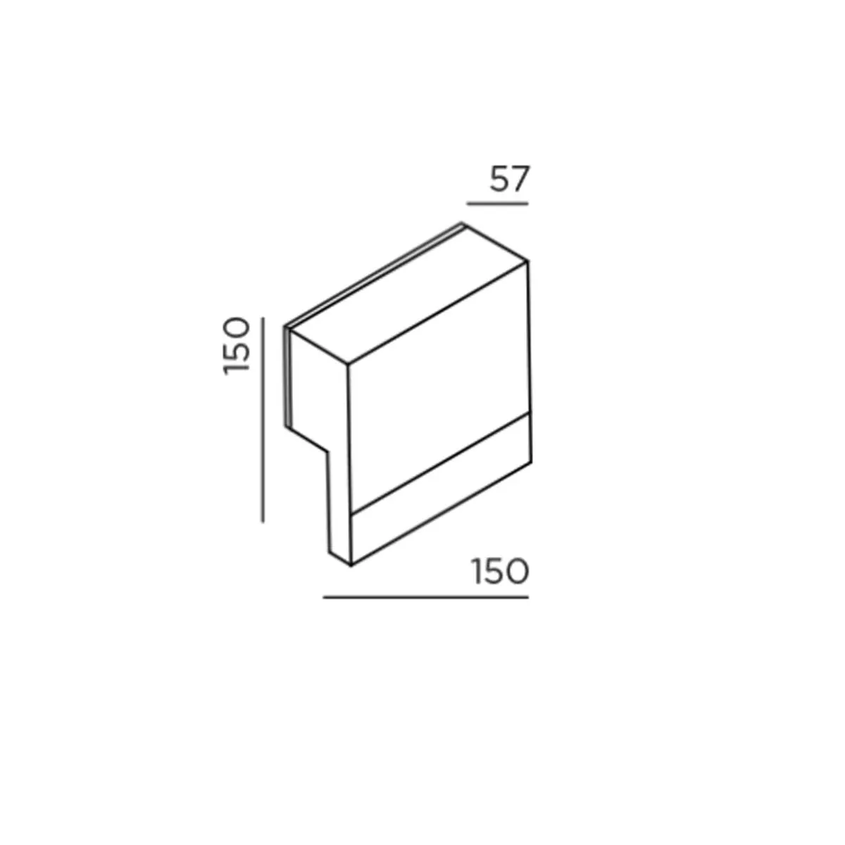 li.2 Wandleuchte, H: 15 cm, T: 5,7 cm, Deep Black