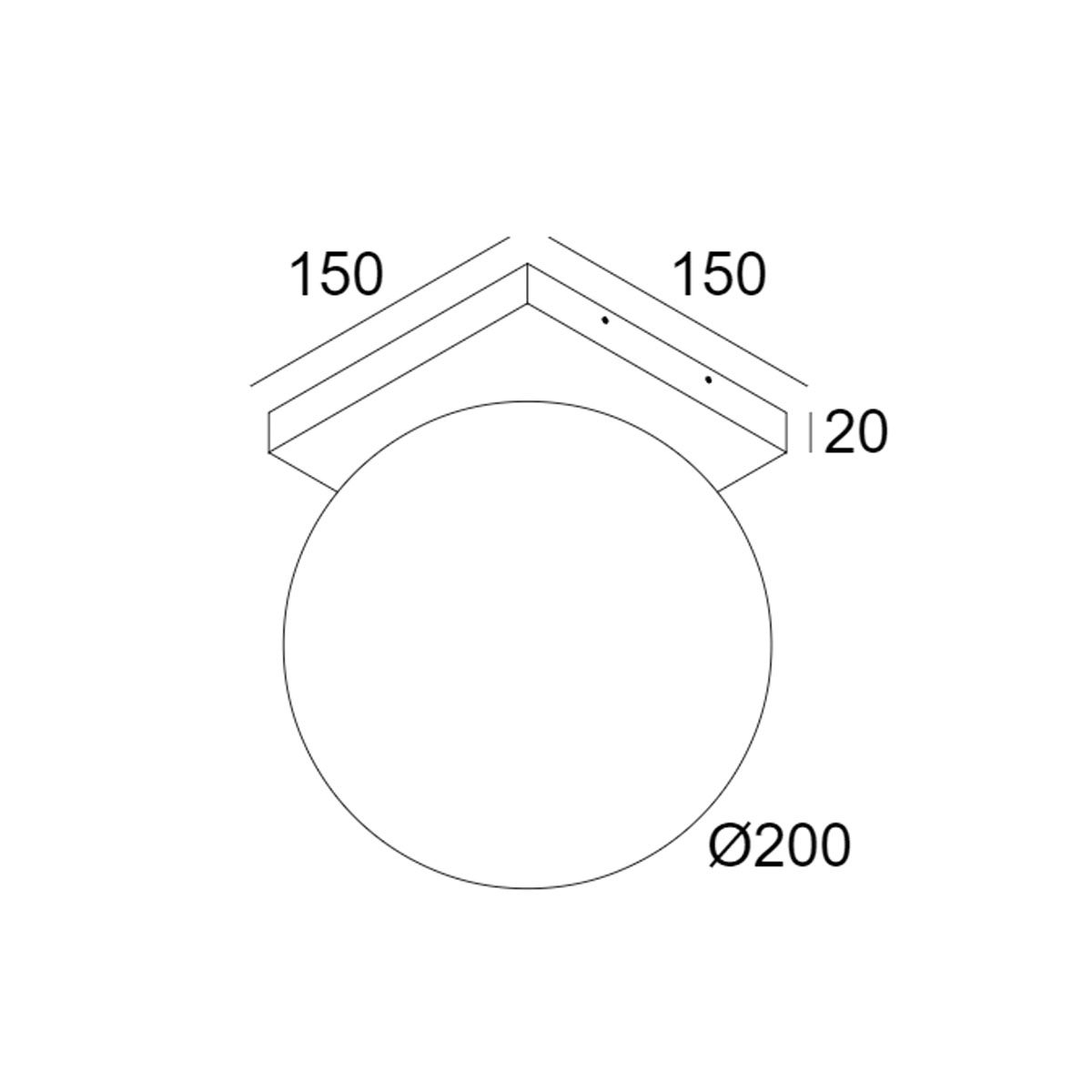 OONO ON E27 Deckenleuchte, Ø: 20 cm, Schwarz OONO ON E27 Deckenleuchte, Ø: 20 cm, Weiß