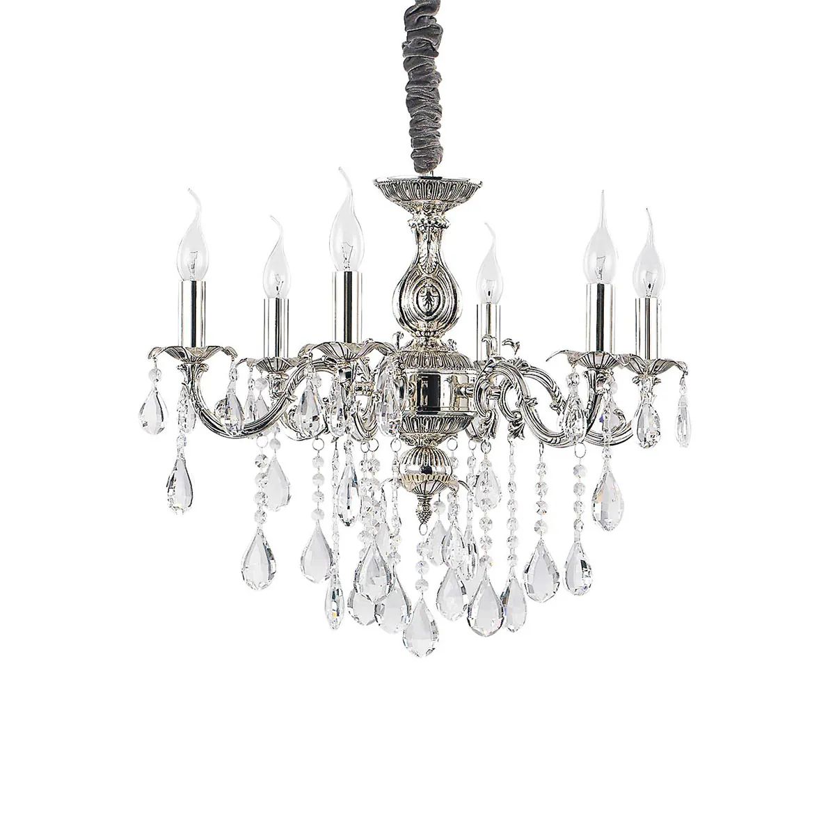 Impero SP6 Kronleuchter 6-flammig, Silber, Ø: 60 cm