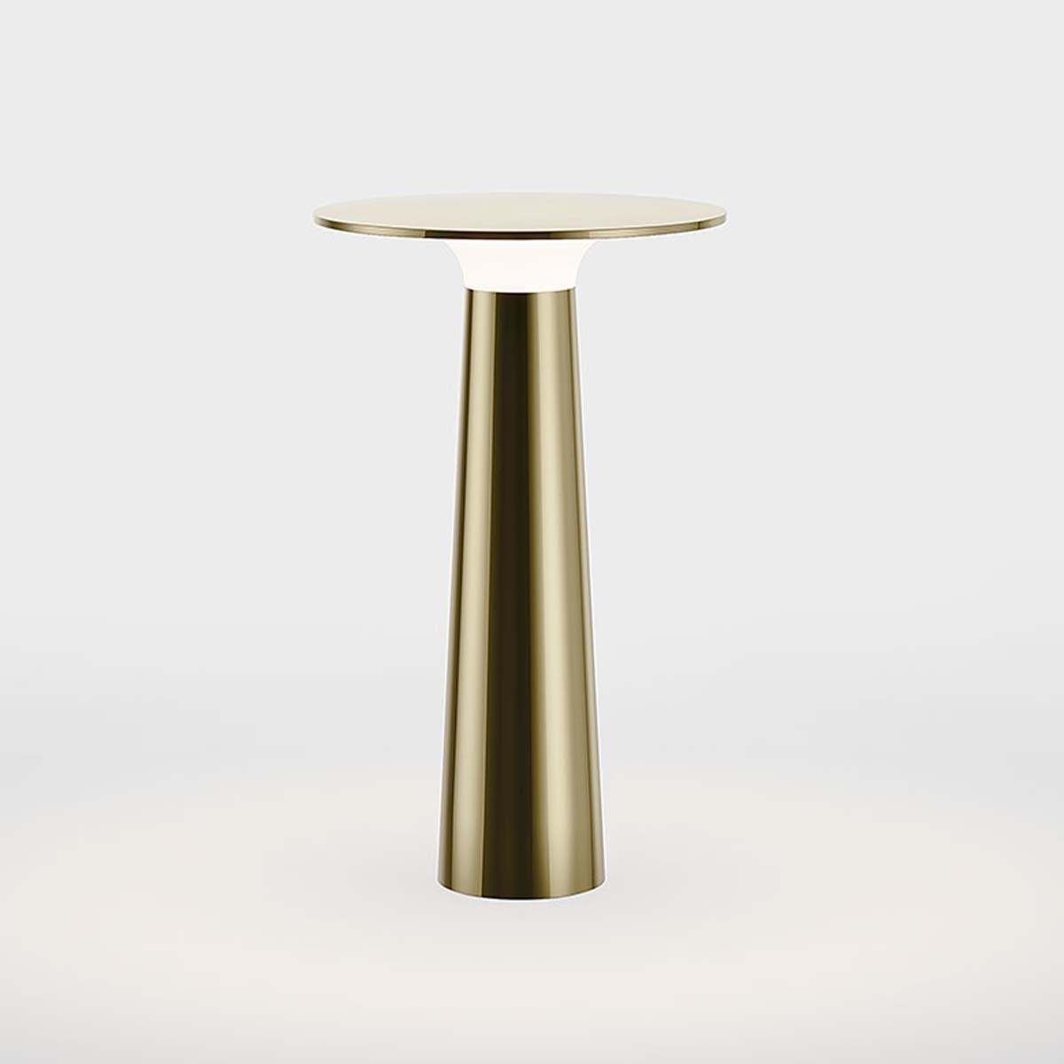 lix Mobile Akku Tischleuchte dim to warm 2700K – 1800K, Ø: 6 cm, H: 24,5 cm, charging base mit USB-C Kabel, Messing