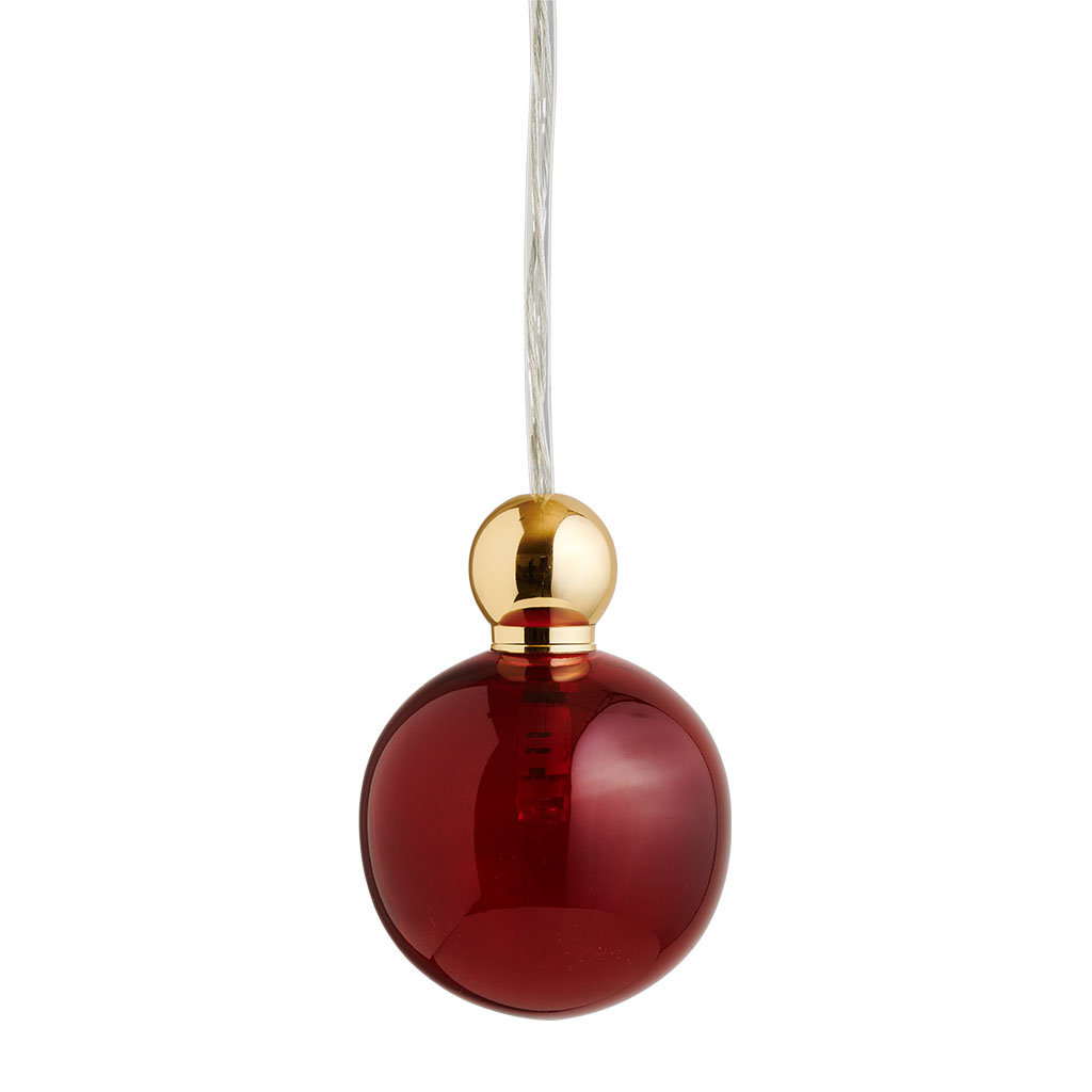 Ebb & Flow Uva Pendelleuchte M Ø 7 cm Uva Pendelleuchte M Ø 7 cm, Ruby, Gold, für Multi-Baldachin Ruby Pendelleuchten – skandinavische Glaslampe, dimmbar für Esszimmer