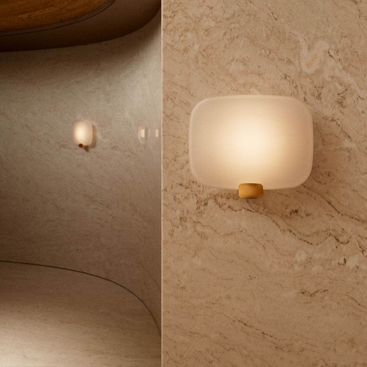 Light me Tender Wandleuchte IP44 Horizontal in Gold Weiß – elegantes Design von DCW Editions ideal im Schlafzimmer auch für Badezimmer geeignet