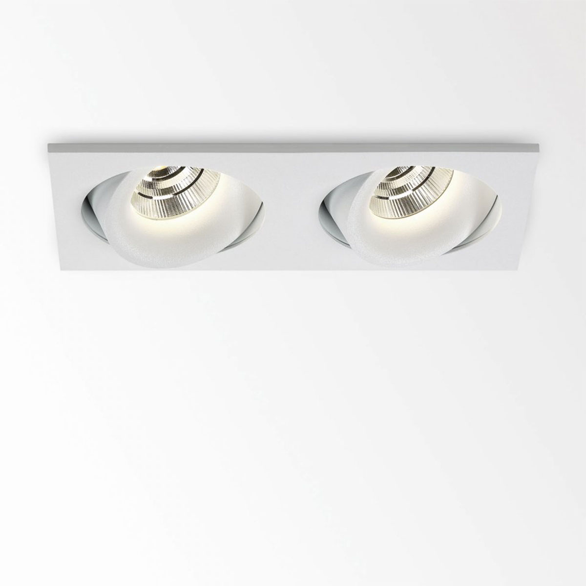 DeltaLight REO S 2 OK 93050 S1 Einbaustrahler, L: 19,6 cm, B: 10,4 cm Warmweiß 3000K, 50° 3000K Weiß Modern & neutral – moderne für Küche, Abstrahlwinkel 50°