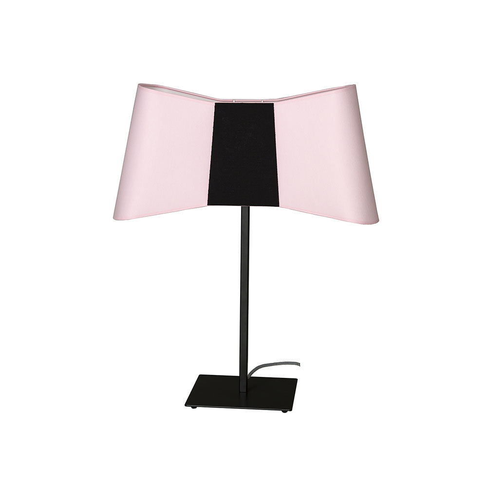 Couture Tischleuchte H: 60 cm, Rosa/Schwarz