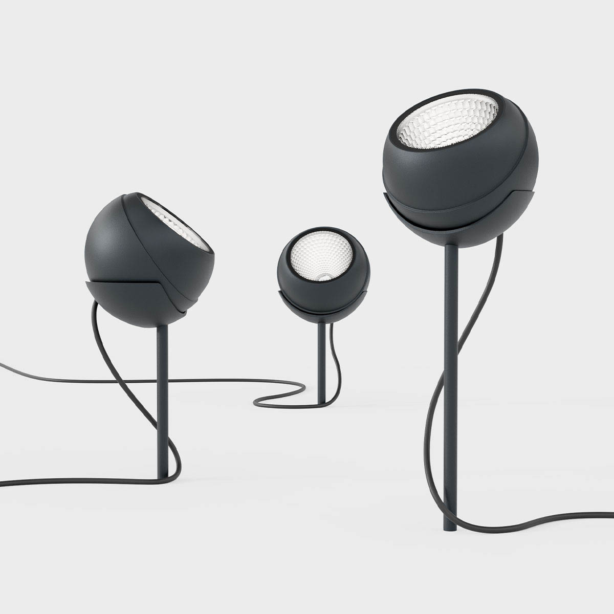 Bodenleuchten auf einem T-förmigen Zubehör platziert