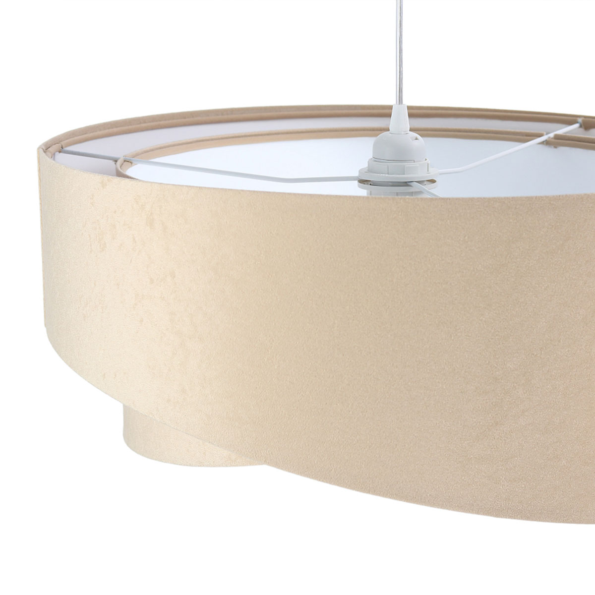Pendelleuchte, Ø: 50 cm, Beige, Weiß