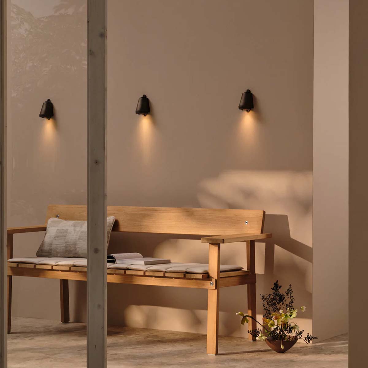 Original BTC Mast LED Wandleuchte, H: 13,9 cm, B: 7,8 cm Sandgestrahlte Bronze