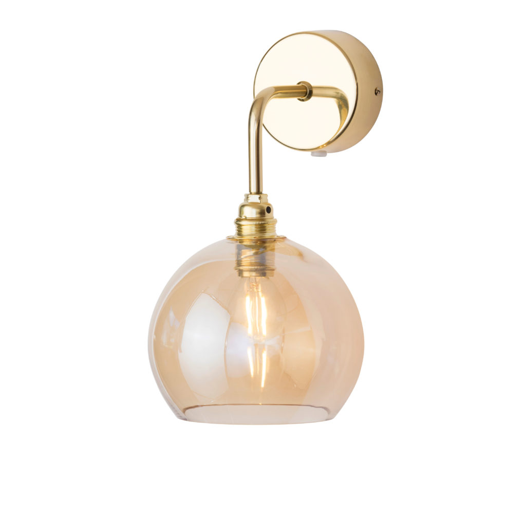 Ebb & Flow Rowan Wandleuchte S Ø 15,5 cm Rowan Wandleuchte S Ø 15,5 cm, Golden Smoke, Gold Golden Smoke Wandleuchten – hochwertige Innenbeleuchtung, handgefertigt für Esszimmer