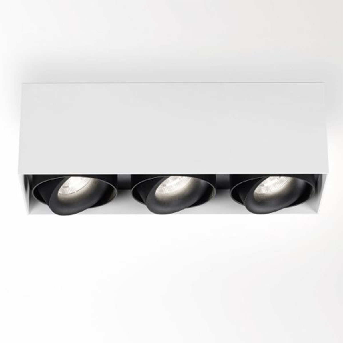 DeltaLight MINIGRID ON 350 93050 DIM8 Aufbaustrahler, L: 30,5 cm, B: 10,5 cm Weiß & Schwarz, Warmweiß 3000K, 50° Schwarz 3000K Modern neutral – exklusive für Küche schwenkbar & drehbar
