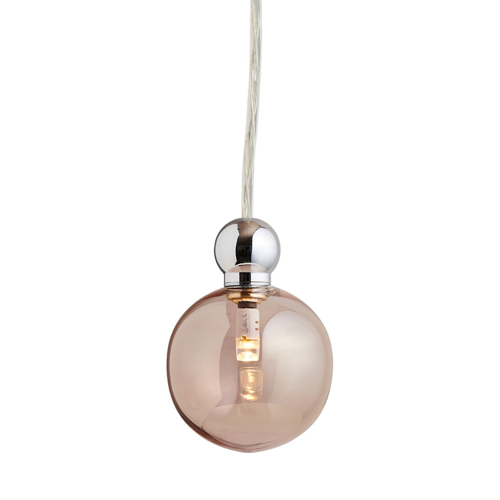 Uva Pendelleuchte M Ø 7 cm, Obsidian, Silber, für Multi-Baldachin