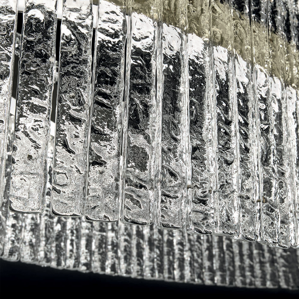 Masiero Vegas S OV85 Pendelleuchte Pendelleuchten - stilvolles Lichtobjekt aus Glas und Metall, Farbe Transparent, für Esszimmer