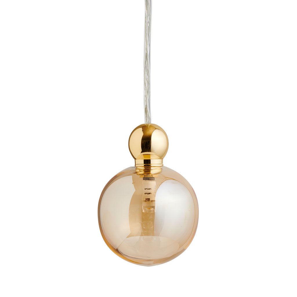 Ebb & Flow Uva Pendelleuchte M Ø 7 cm Uva Pendelleuchte M Ø 7 cm, Golden Smoke, Gold, für Multi-Baldachin Golden Smoke Pendelleuchten – Designleuchte, stimmungsvolles Licht für Esszimmer