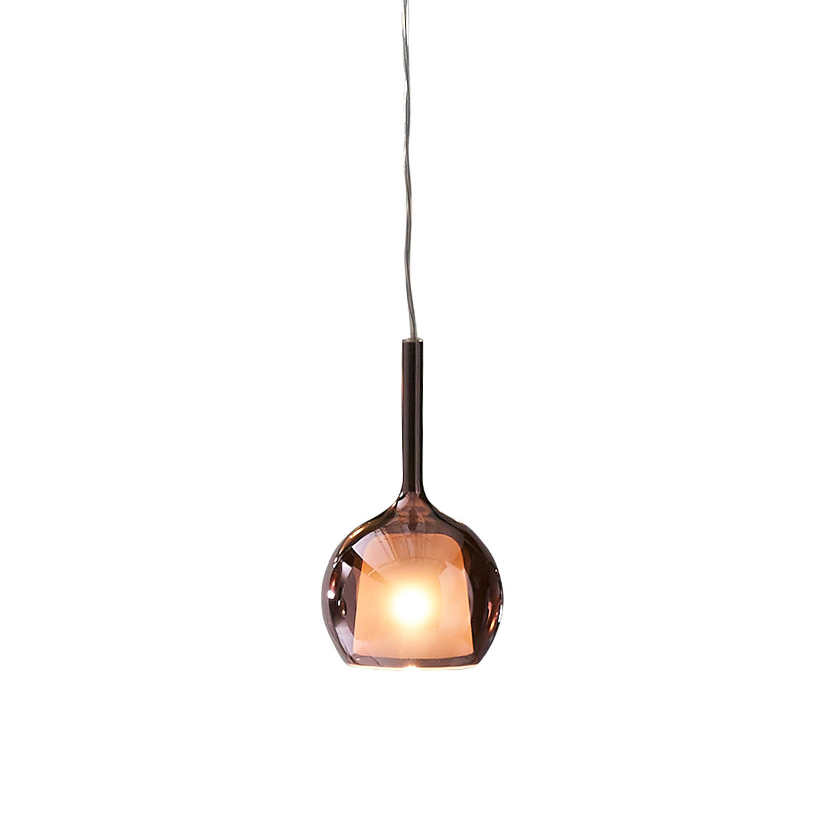 Penta Light Glo 0811-20 Mini Pendelleuchte Ø: 13 cm Pendelleuchte – Glaskugel in Schwarz Glas, mundgeblasen, italienisches Premium-Design, weiche Lichtstimmung, geeignet fürs Schlafzimmer, ideal über Esstisch, Küche oder Wohnzimmer