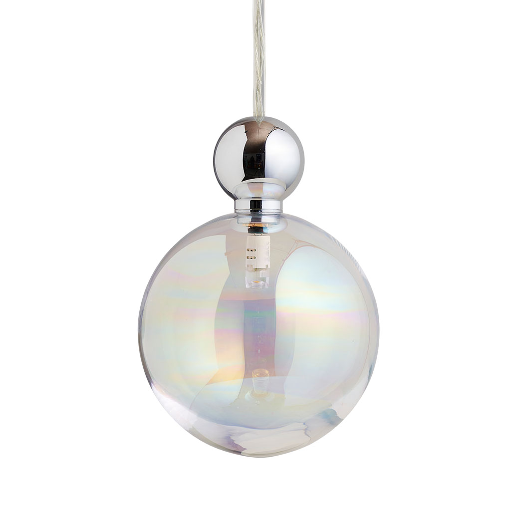 Ebb & Flow Uva Pendelleuchte L Ø 10 cm Uva Pendelleuchte L Ø 10 cm, Chameleon, Silber, mit Einzelbaldachin Chameleon Pendelleuchten – Ambiente Beleuchtung, nachhaltige Beleuchtung für Schlafzimmer Ebb & Flow Uva Pendelleuchte L Ø 10 cm Uva Pendelleuchte L Ø 10 cm, Chameleon, Silber, für Multi-Baldachin Chameleon Pendelleuchten – Ambiente Beleuchtung, LED Beleuchtung für Schlafzimmer