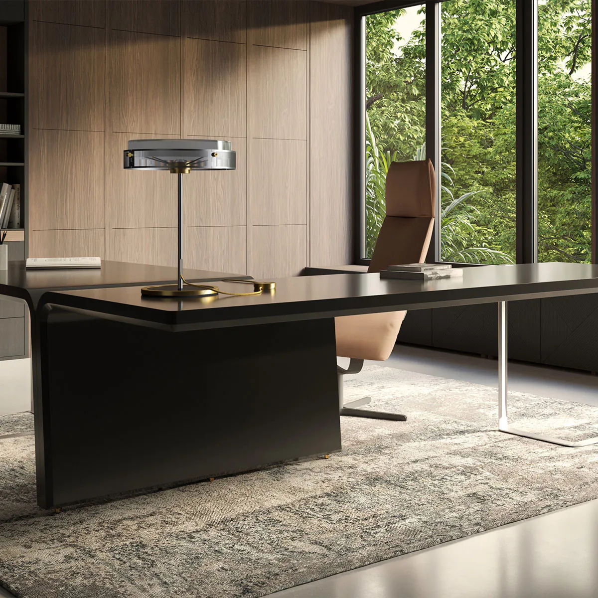 Anima Tischleuchte, H: 45 cm, Gunmetal, Extra-Warmweiß 2700K