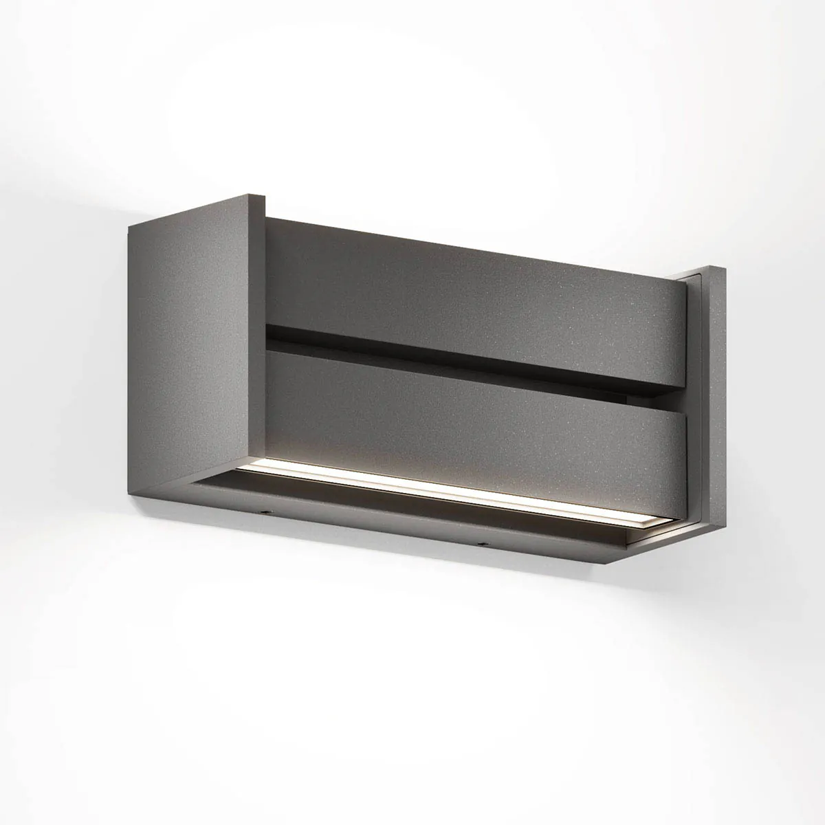 Rechteckige Wandleuchte für außen in der Farbe braun