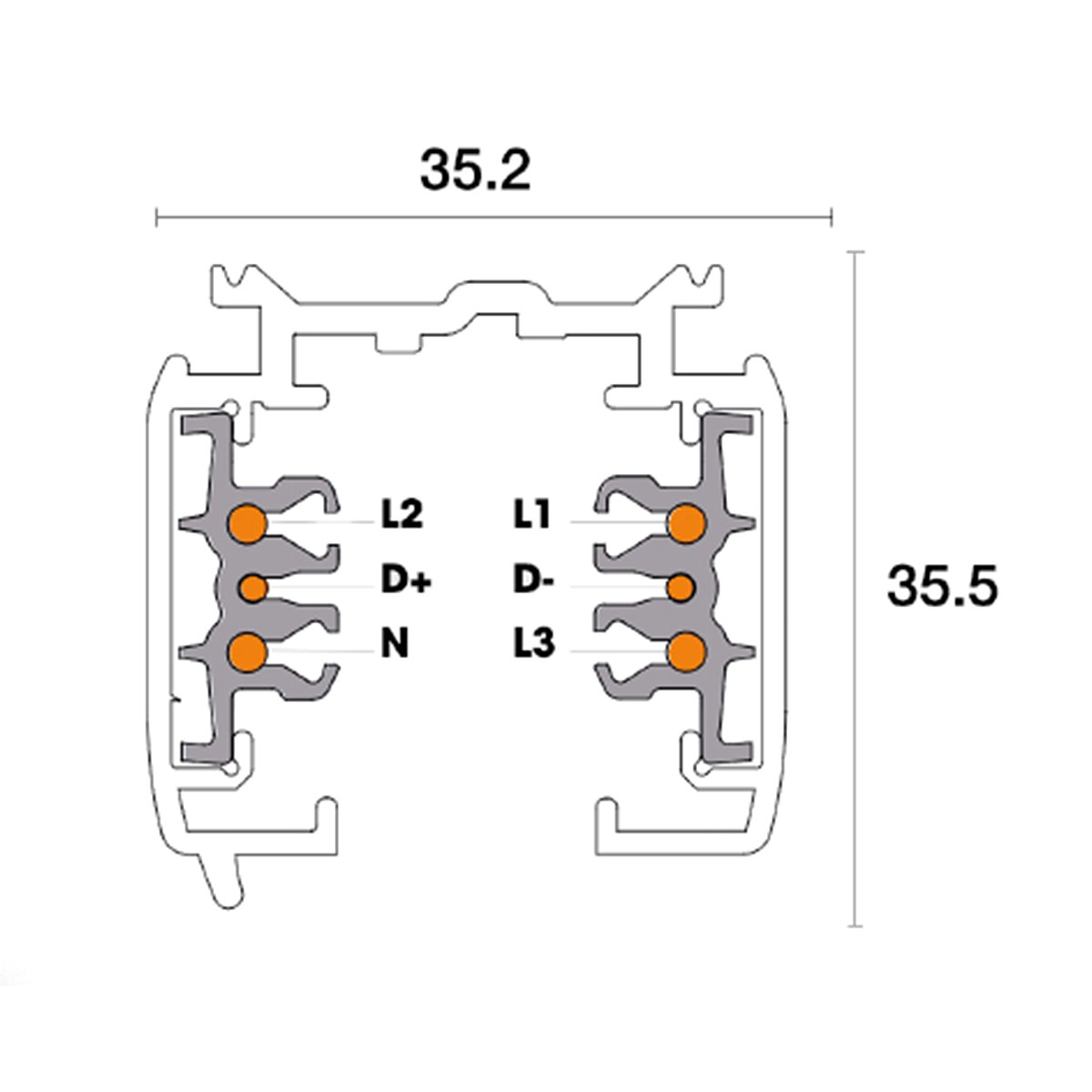 PRO-06 DALI 3-Phasen Aufbauschiene, Weiß, 200 cm