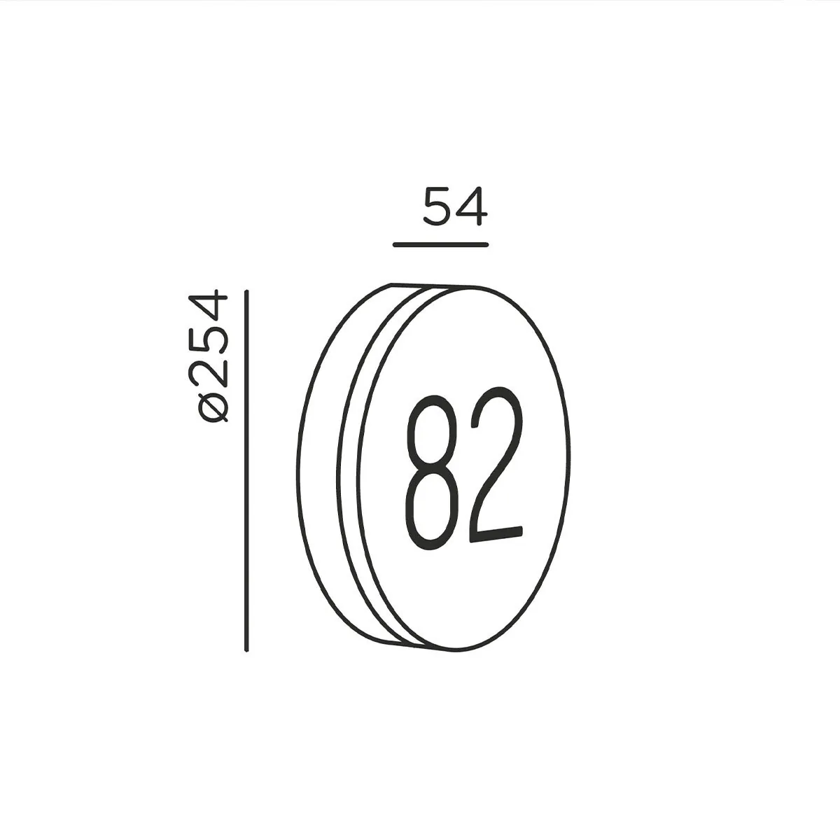 lisc number Wandleuchte, Ø: 25,4 cm, H: 5,4 cm, Anthrazit lisc number Wandleuchte, Ø: 25,4 cm, H: 5,4 cm, Pure White
