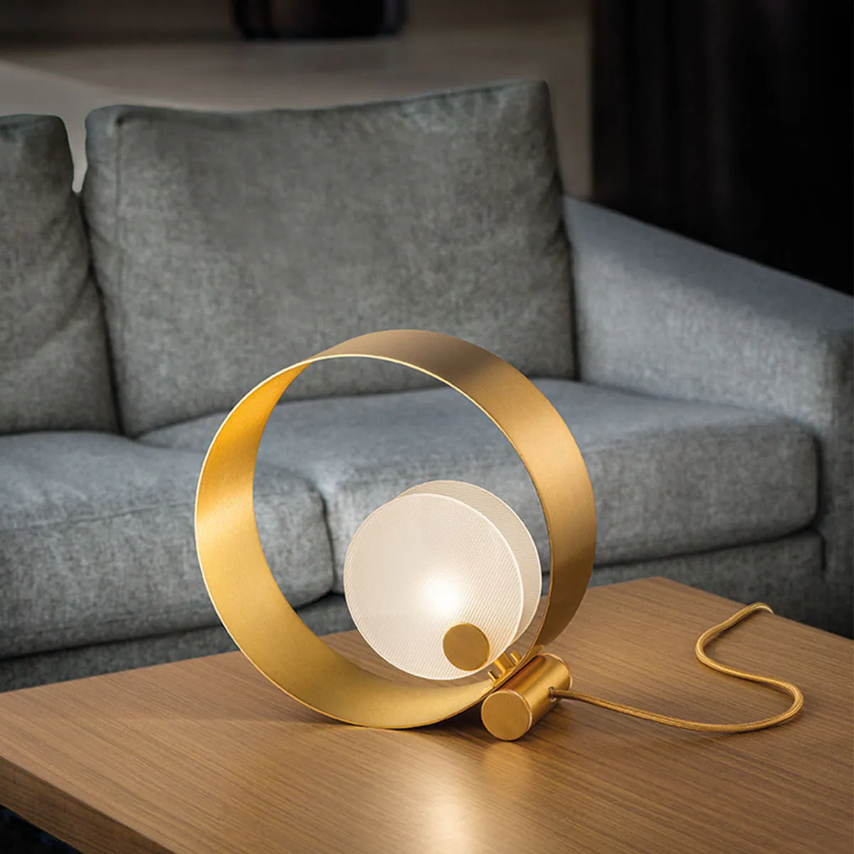 Sound TL1 Tischleuchte, H: 30 cm, Gold gebürstet, LED-Modul