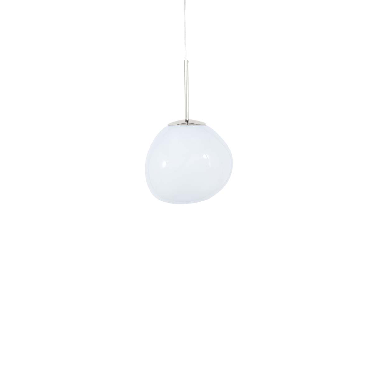 Tom Dixon Melt Mini ES Pendelleuchte, Opal, Silber, Ø: 28 cm, Retrofit