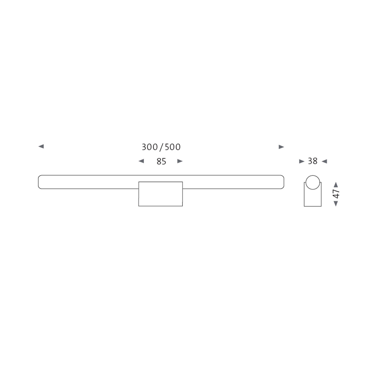 Linestra 7 Wand-/ Deckenleuchte, H: 30 / 50 cm, Fassung ohne Leuchtmittel, Kupfer, Ohne Klammer