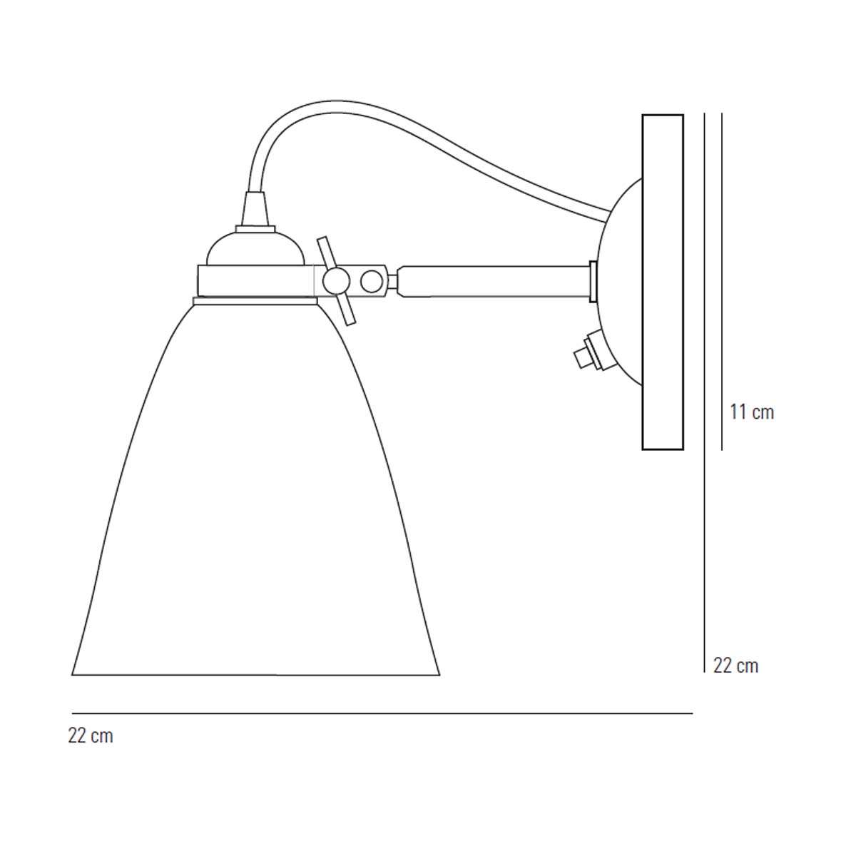 Hector Medium Dome Wandleuchte, Ø: 12 cm, Mit Schalter