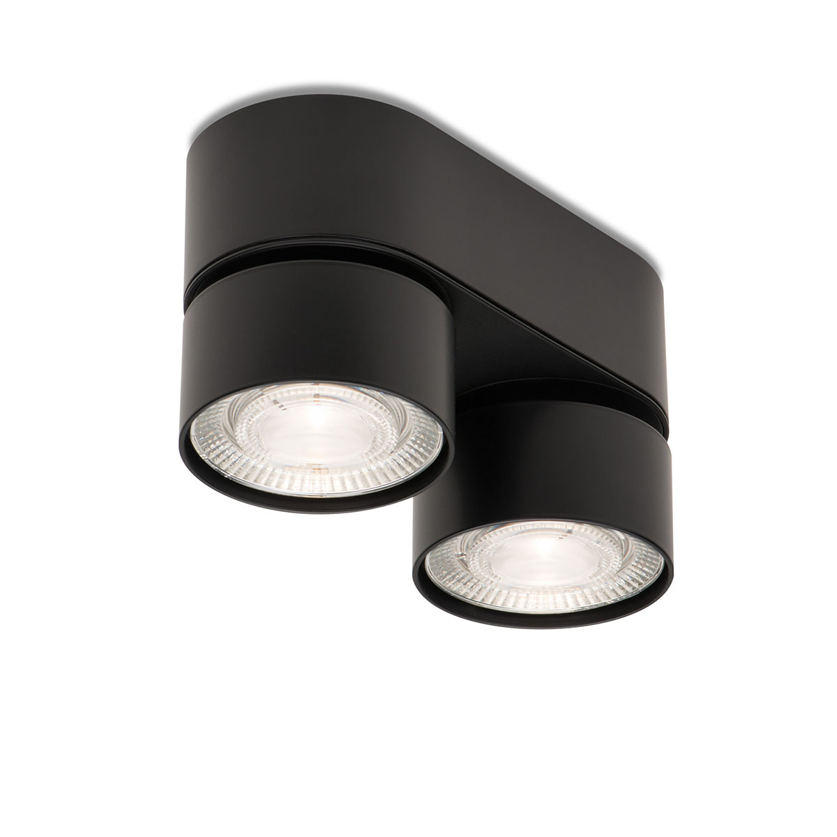 Wittenberg 4.0, wi4-ab-2ov Aufbaustrahler, Schwarz matt, Extra-Warmweiß 2700K, Spot 12°, Phase Cut Wittenberg 4.0, wi4-ab-2ov Aufbaustrahler, Schwarz matt, Warmweiß 3000K, Flood 38°, Bluetooth