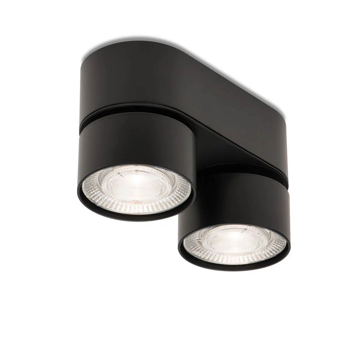 Wittenberg 4.0, wi4-ab-2ov Aufbaustrahler, Schwarz matt, Extra-Warmweiß 2700K, Spot 12°, Phase Cut Wittenberg 4.0, wi4-ab-2ov Aufbaustrahler, Schwarz matt, Warmweiß 3000K, Flood 38°, Bluetooth