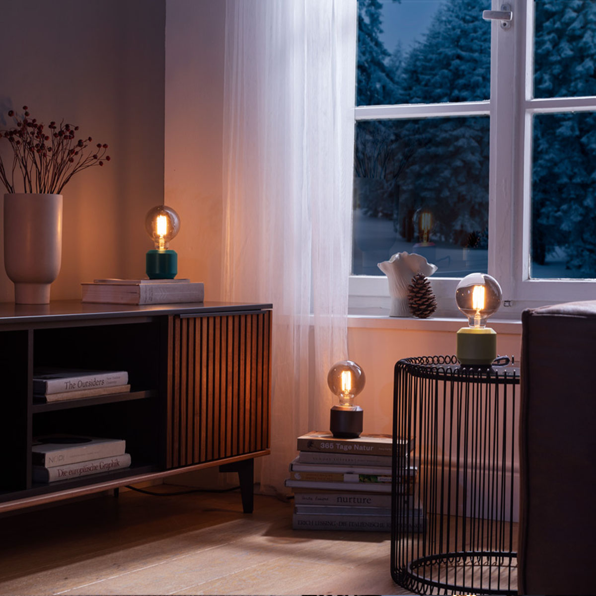 Oskar dim Tischleuchte, Ø: 8,2 cm, H: 7,7 cm, Schwarz matt Oskar dim Tischleuchte, Ø: 8,2 cm, H: 7,7 cm, Industrial