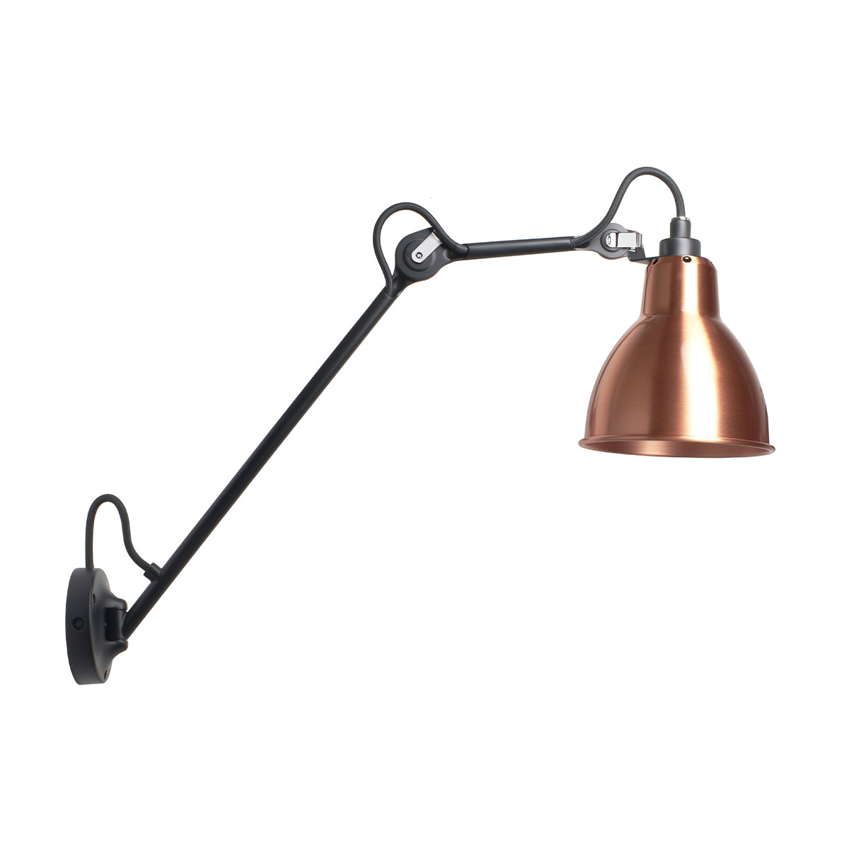 Lampe Gras N° 122 Wandleuchte, T: 58,4 cm Schwarz, Schirm Kupfer in Schwarz Kupfer – exklusives Design aus dem Hause DCW Editions geeignet für den Eingangsbereich