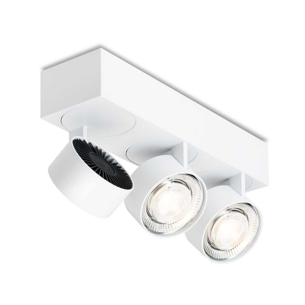 Wittenberg 4.0, wi4-ab-3e Aufbaustrahler, Weiß matt, Extra-Warmweiß 2700K, Spot 12°, Phase Cut Wittenberg 4.0, wi4-ab-3e Aufbaustrahler, Weiß matt, Warmweiß 3000K, Flood 38°, Bluetooth